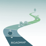 An abstract illustration of a financial roadmap with icons representing key financial goals, symbolizing a clear path to financial freedom.
